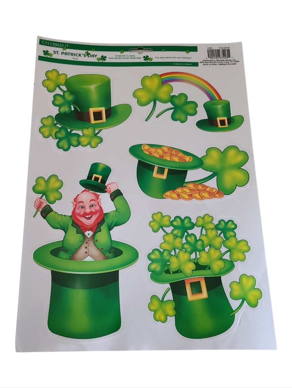 vintage st. patricks day window clings
